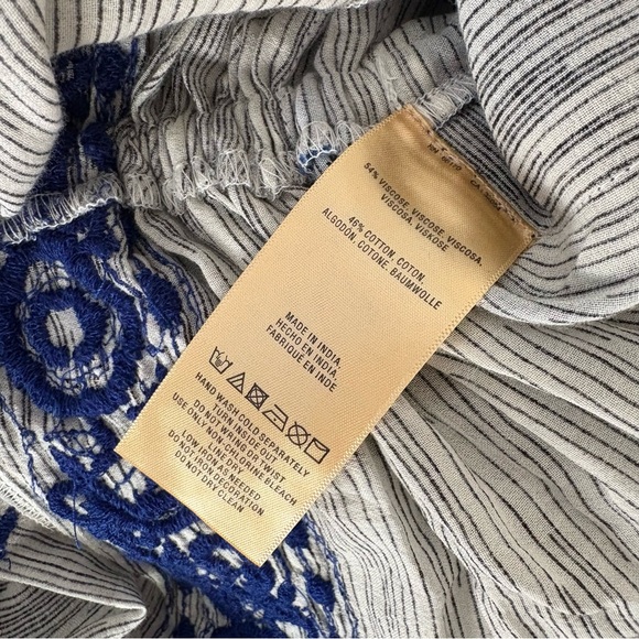 Anthropologie Floreat Small Lona Embroidered Beaded Tunic Top Bohemian Hippie - Picture 9 of 10